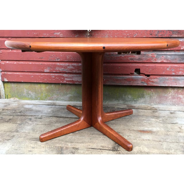 Danish Modern Teak 48" Round Pedestal Dining Table & 2 ...