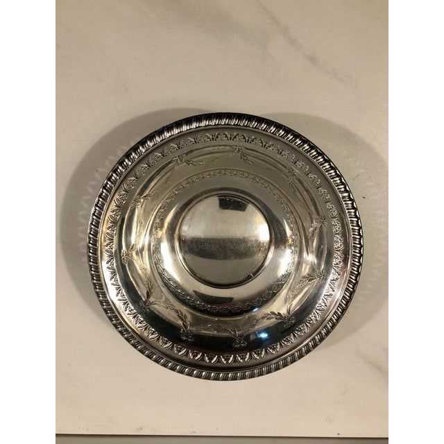 English Silver Condiment / Sauce Bowl With Saucer For Sale - Image 6 of 15