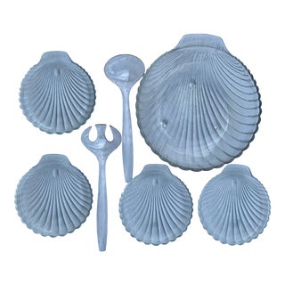 Crystal Shell Salad Set - 7 Pieces For Sale