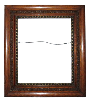 Antique Carved Oak Wood Picture Frame Fits 17" X 14" Rabbet Opening