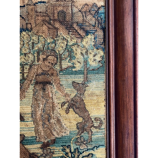 Pair 18th Century Framed French Verdure Tapestry Panels For Sale - Image 16 of 17