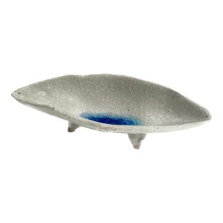 1990s Japanese Footed Ceramic Dish For Sale