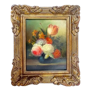 Vintage Floral Arrangement Oil Painting