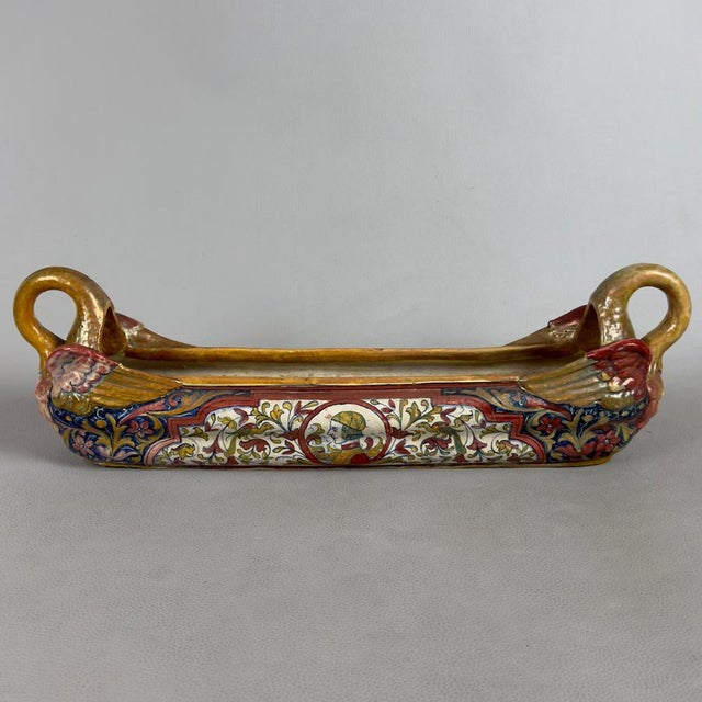 Vintage Majolica Planter Vase from Gualdo Tadino, 1940s For Sale - Image 14 of 14