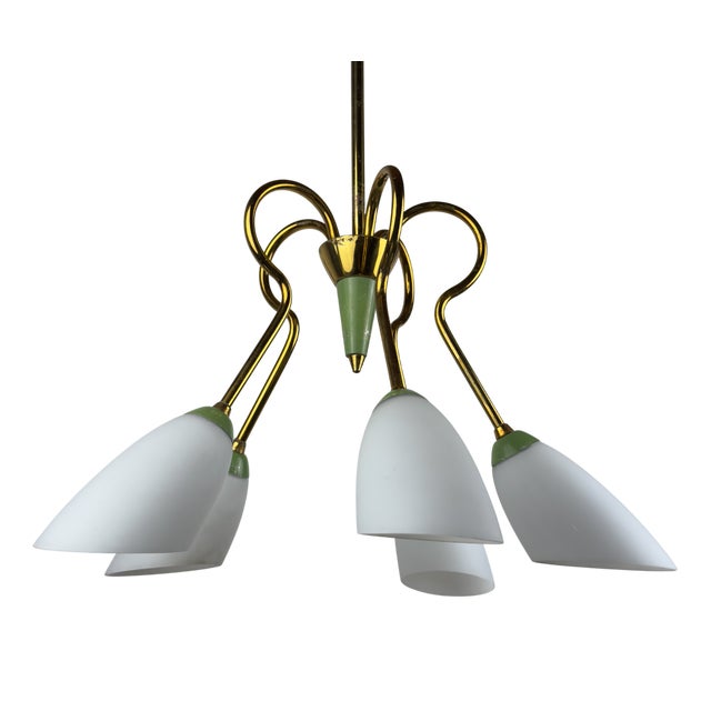 Vintage Stilnovo Chandelier, Italy 1940-50s, 1950s For Sale