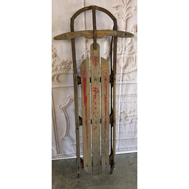 A wonderfully evocative antique American runner sled, full of nostalgic charm, history, and authentic time-worn character....