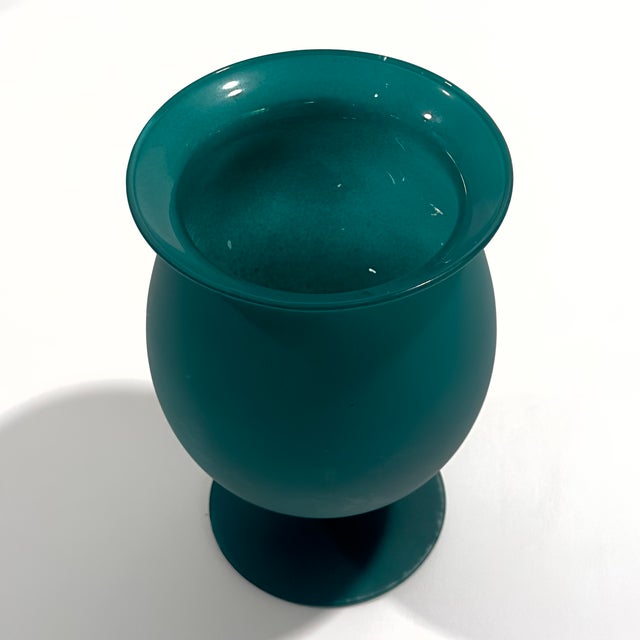 Sumptuous Frosted Shades of Jade Glass Vase Curation - Group of 3 For Sale - Image 14 of 17