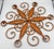 1950s French Country Wrought Iron Metal Art Work Enamel Starburst Medallion Wall Decor For Sale - Image 5 of 6