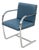 Ludwig Mies Van Der Rohe Brno Flat Bar Chair in Indigo Blue Vinyl by Gordon For Sale