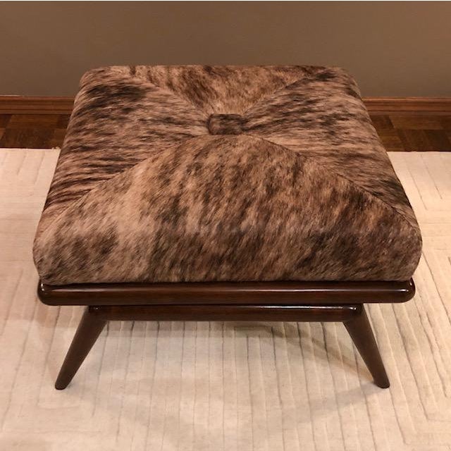 MidCentury Modern Style HairOnHide Ottoman Chairish