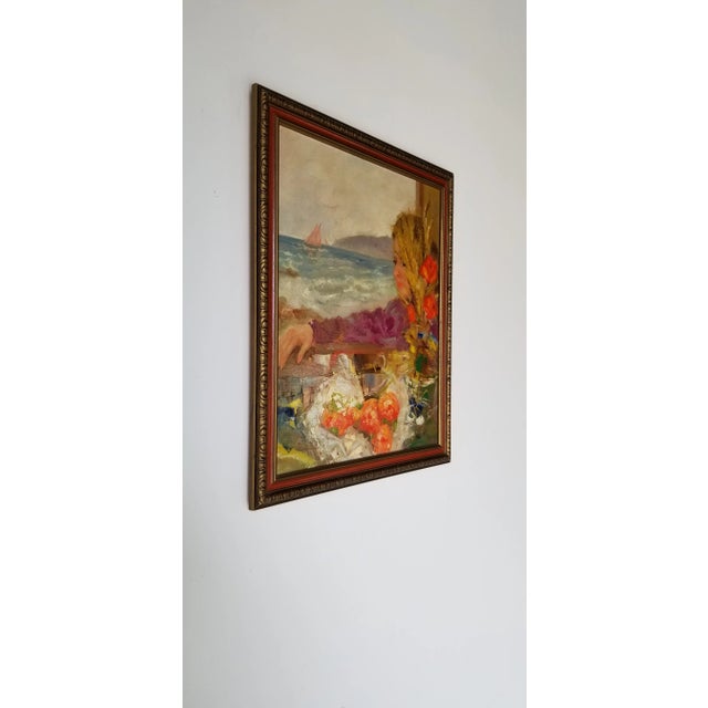 For your consideration, we are presenting for sale this fantastic Vintage Figurative Still Life oil on canvas painting....