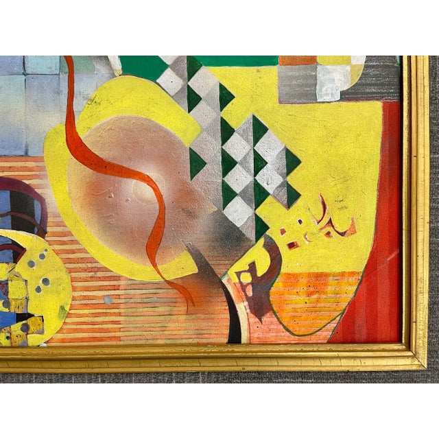 Brick Red Sallie Whistler Marcucci Abstract Painting Titled "Subconscious" For Sale - Image 8 of 13