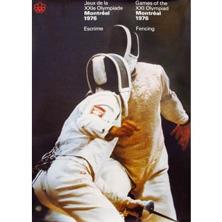 1976 Montreal Olympic Games Poster, Fencing For Sale
