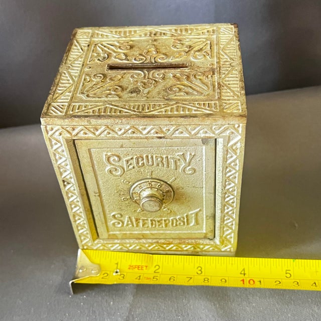 Late 19th Century Antique 1888 Cast Iron Safe Bank J&e Stevens Security Deposit No 200 For Sale - Image 5 of 10