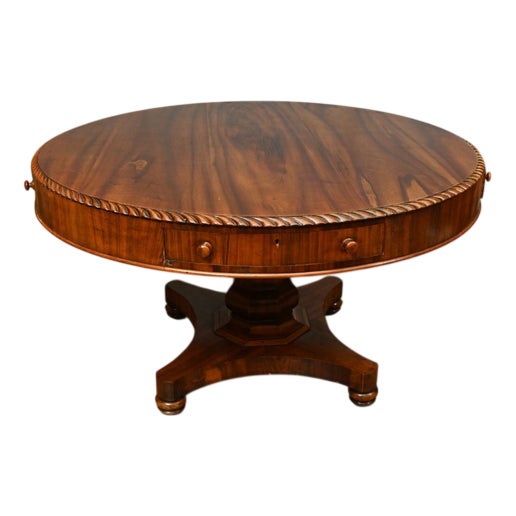 Regency Drum Centre Table in Mahogany, 1820s For Sale