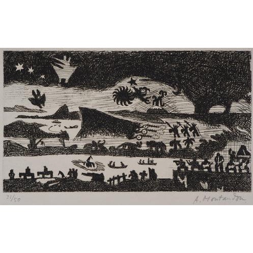 Black Aimé Montandon, Rio at Night, Etching For Sale - Image 8 of 8