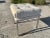 Metal Milo Baughman Style Chrome Upholstered Stool For Sale - Image 7 of 13