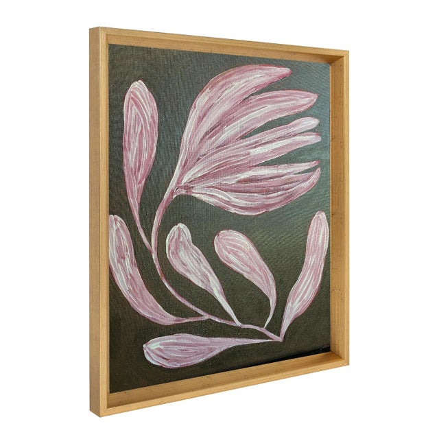 Contemporary Original Framed Acrylic Botanical Painting Organic Boho Art Floral by Tatiana Duperault For Sale - Image 3 of 5