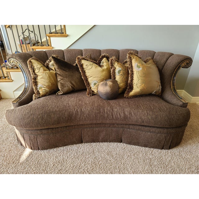 Marge Carson Grg43 Georgiana Sofa With Original Pillows For Sale - Image 10 of 13