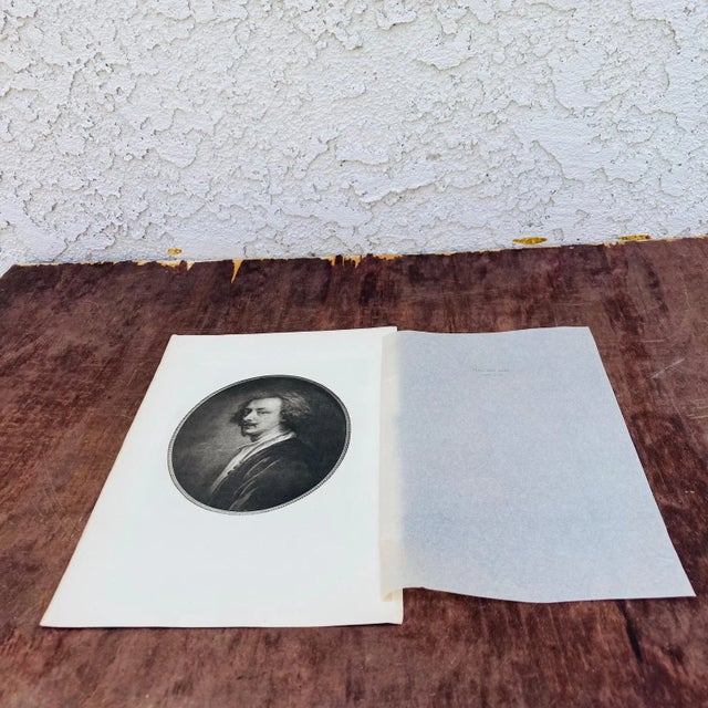 Paper Mid 1800s Antique Etching Van Dyck Self Portrait For Sale - Image 7 of 11