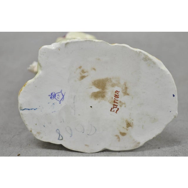 Antique Carl Thieme Potschappel German Dresden Porcelain Medieval Lady Figurine For Sale - Image 12 of 15