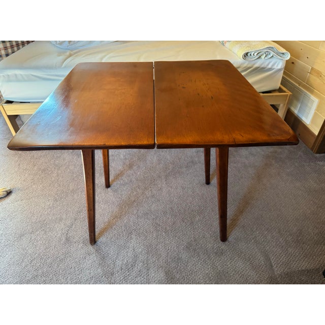 1940s Vintage Cushman Colonial Creations Rock Maple Pivot-Top Game Table - Model 3-35 For Sale - Image 5 of 12