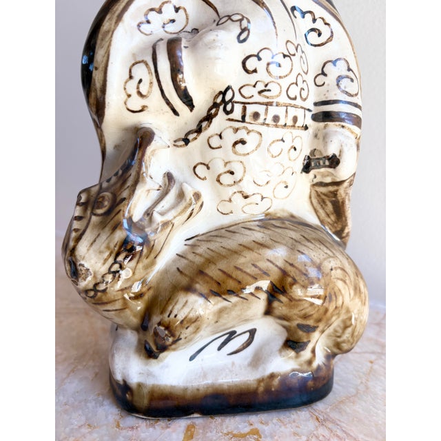 Chinese Antique Chinese Zhao Gongming God of Wealth Fortune Ming Cizhou Tz’uchou Pottery For Sale - Image 3 of 7