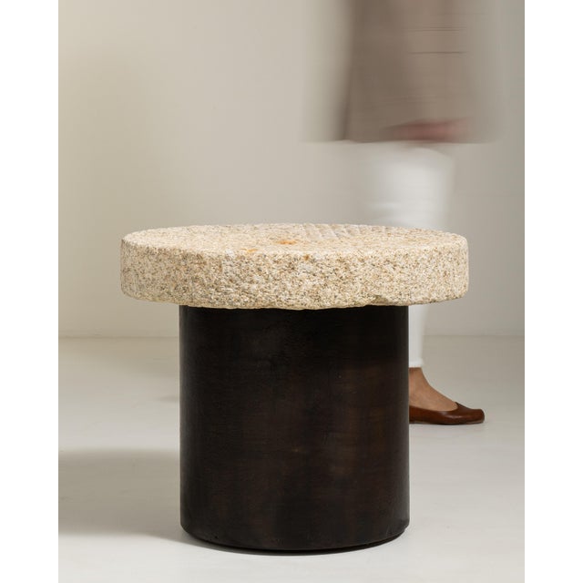 Early 20th Century Iron Side Table with Stone Top, Antique, China, Early 20th Century For Sale - Image 5 of 12