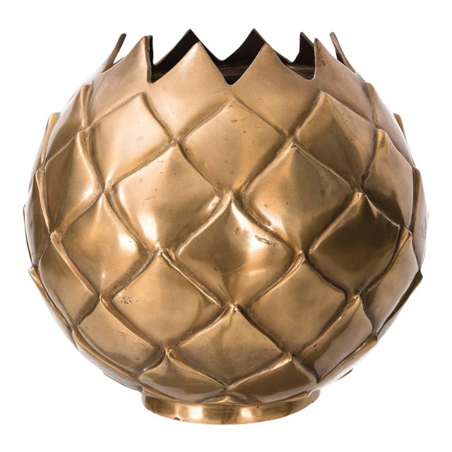 Large Brass Pineapple Vase For Sale