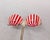 1970s Vintage 1970s Signed Crown Trifari Round Domed Clear, Red & White Striped Clip Earrings-2 Pieces For Sale - Image 5 of 7