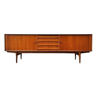 Mid-Century Danish Teak Lowboard with Roller Doors by Oswald Vermaercke for V-Form, 1950s For Sale