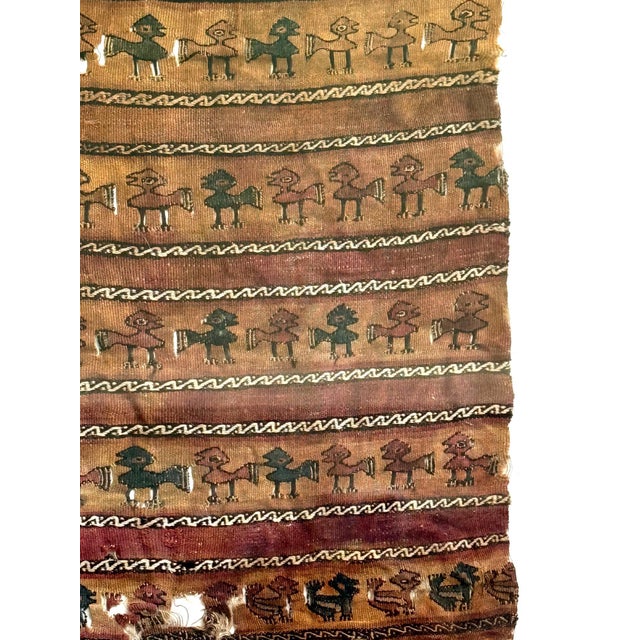Framed Large Pre-Columbian Woven Textile Fragment from Chimu Chancay Culture For Sale - Image 9 of 16