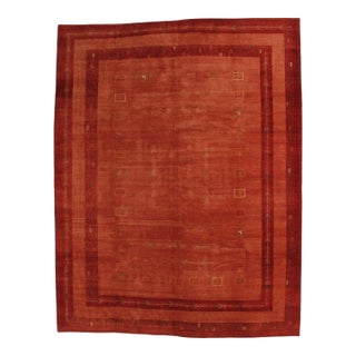 Vintage Hand-Knotted Persian Gabbeh Rug 9'7" X 12'5" For Sale