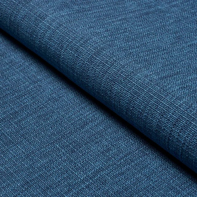 SAMPLE - Schumacher Archie Indoor/Outdoor Fabric In Denim For Sale