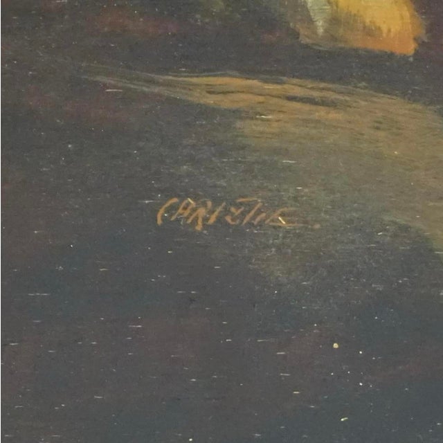 English 1980s Signed Triptych British Colonial Style Cheetahs on Board Wall Art For Sale - Image 3 of 5