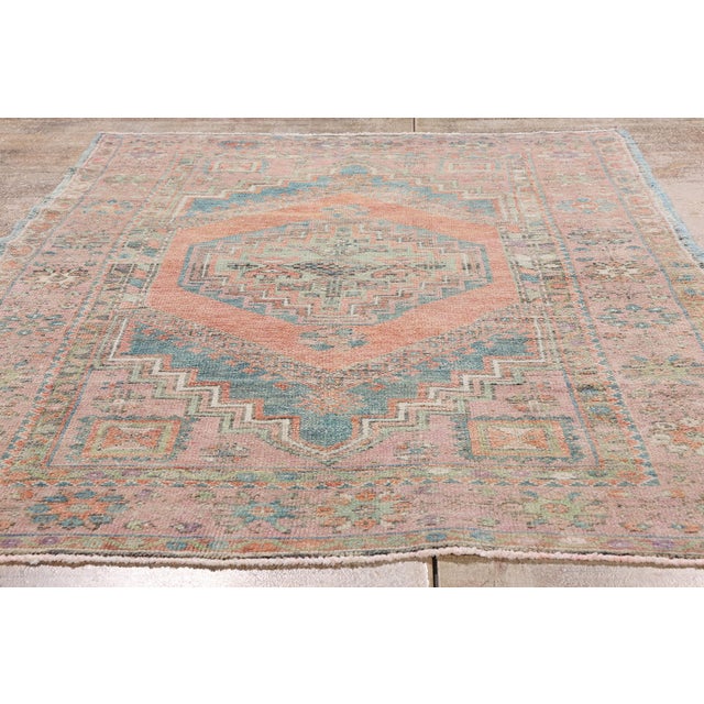 Vintage Turkish Oushak Rug, 04'03 X 06'00 For Sale - Image 9 of 10