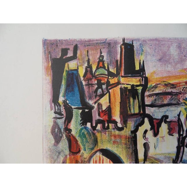 François DESNOYER (1894-1972) The Bridge in Prague Original color lithograph Signed in pencil Limited edition of 60 copies...