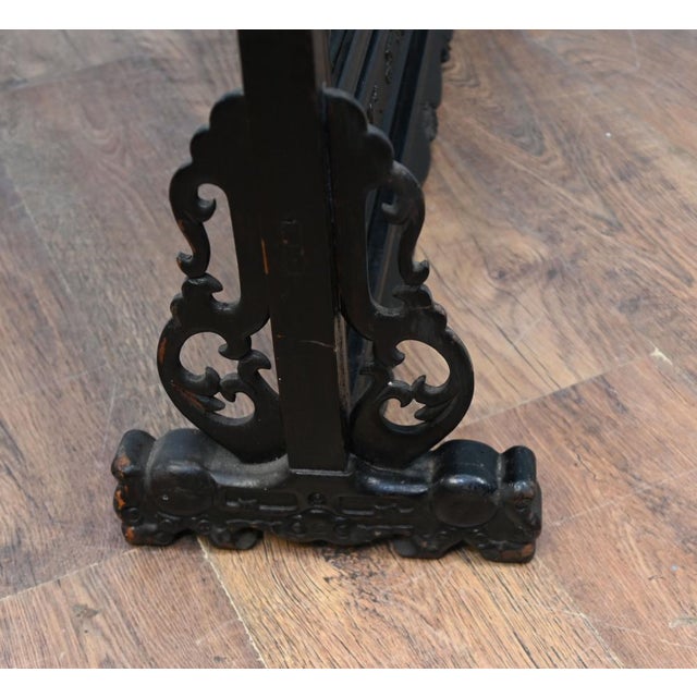 Large Japanese Meiji Porcelain Carved Screen Room Divider For Sale - Image 6 of 11