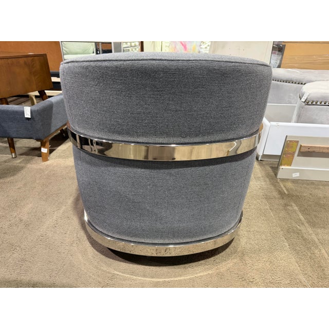 Contemporary Restoration Hardware "Reginald" Swivel Club Chair For Sale - Image 3 of 5