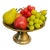 Vintage 1960s Korean Brass Compote Serving Bowl W Cranes in Relief & Decorative Fruit For Sale