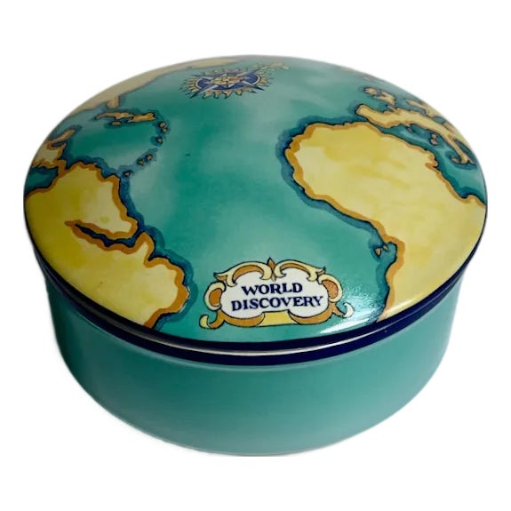 Tiffany & Co. Porcelain "World Discovery" Covered Box For Sale