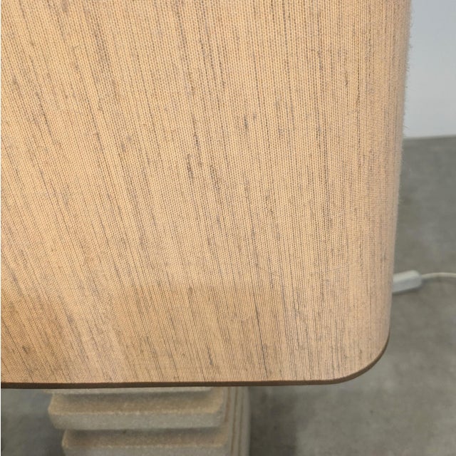 1970s Large Vintage Brutalist Lamp in Limestone, 1970s For Sale - Image 5 of 8