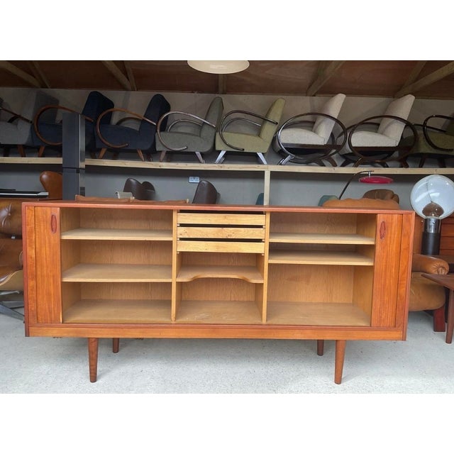 Mid-Century Danish Teak Tambour Sideboard 1960s For Sale - Image 14 of 18