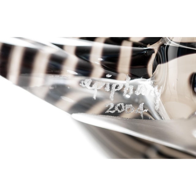 Freeform Art Glass Centerpiece, Signed For Sale - Image 10 of 10