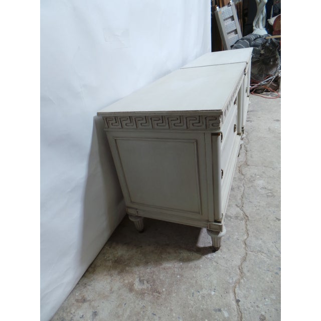 Gustavian Style Unique Greek Key 2 Drawer Chest of Drawers For Sale - Image 10 of 14