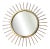 Mid-Century Modern Witch Eye Sunburst Mirror in Gold Brass, 1960s For Sale