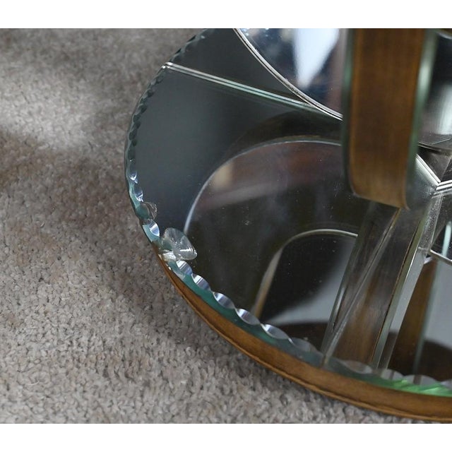 Small Mirrored Glass & Walnut Side Table, 1940s For Sale - Image 13 of 15