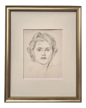 Vintage Original Drawing Portrait of Woman by Robert Whitman C.1940