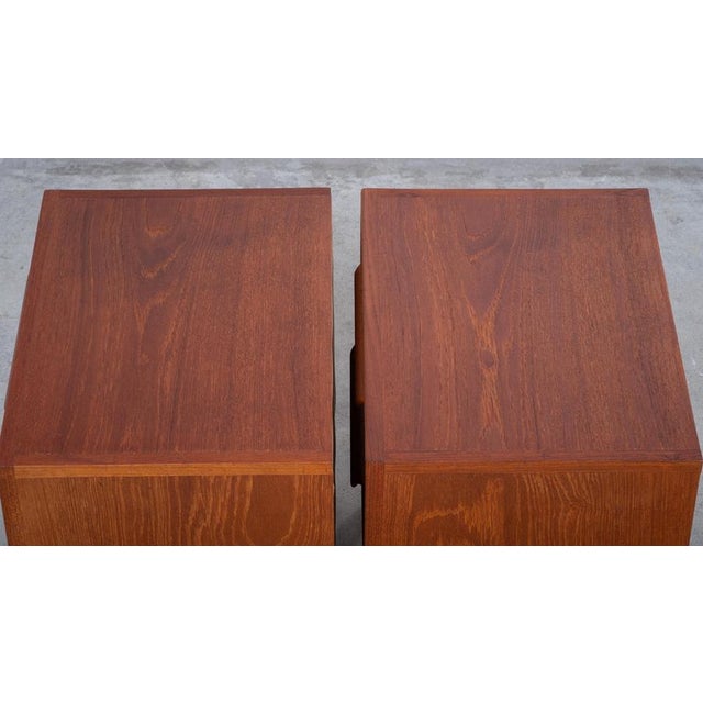 Teak Bedside Tables with Oak Frame, Denmark, 1960s, Set of 2 For Sale - Image 11 of 13