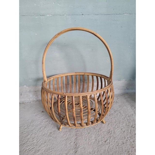 Vintage Wicker Magazine Rack For Sale - Image 11 of 11